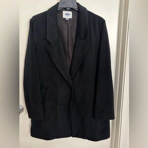 Old Navy Women's Black Blazer Long Wool Warm Dress Coat Size Large Great Cond!